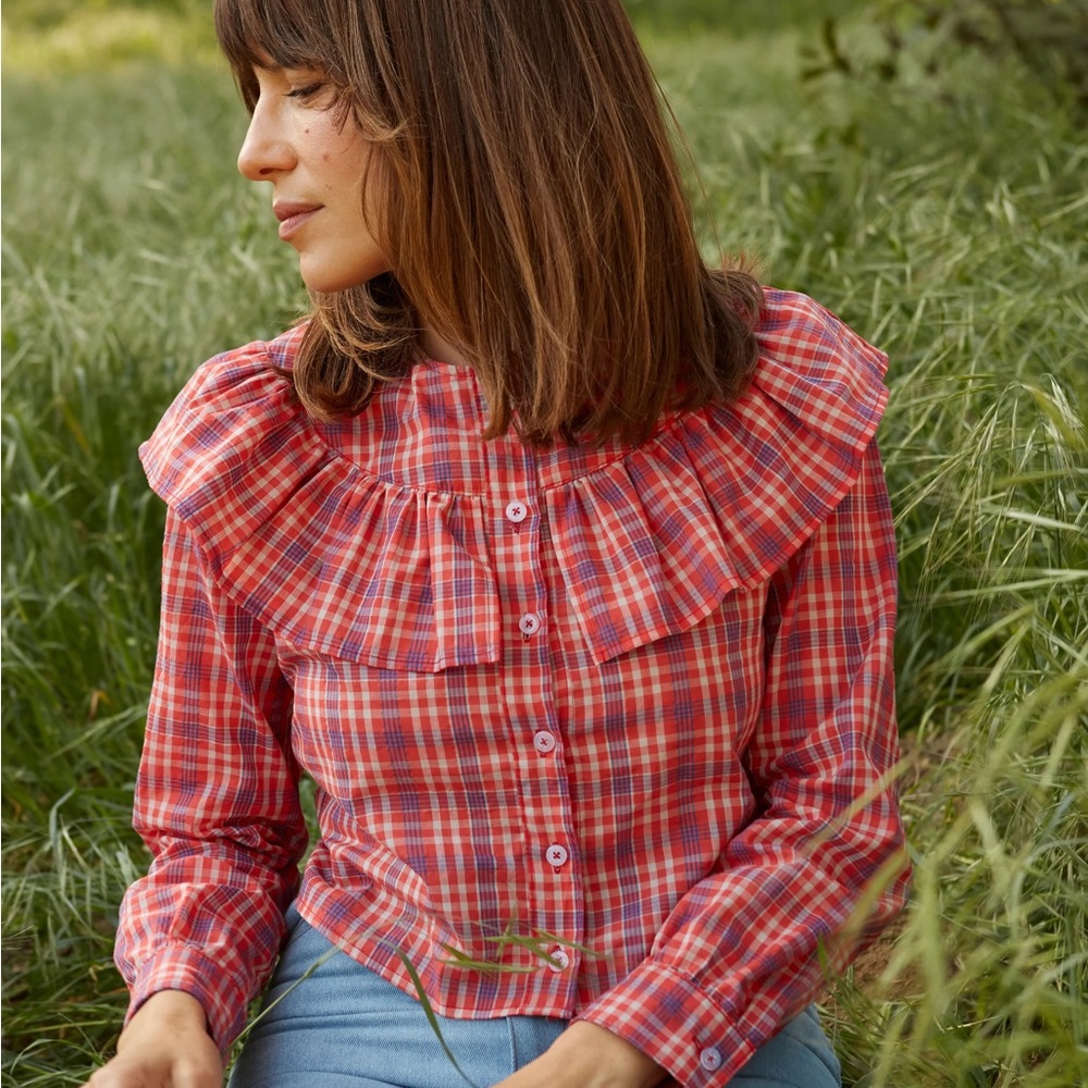 Lykke Wullf Clover Top Red Plaid XS